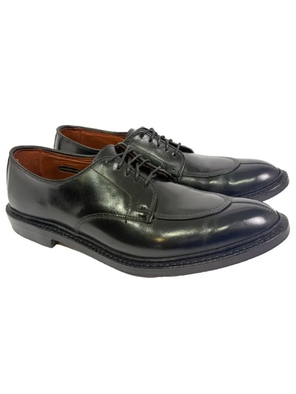 Allen Edmonds Walton Split Toe Derby Black Mens 10 B Leather Shoes